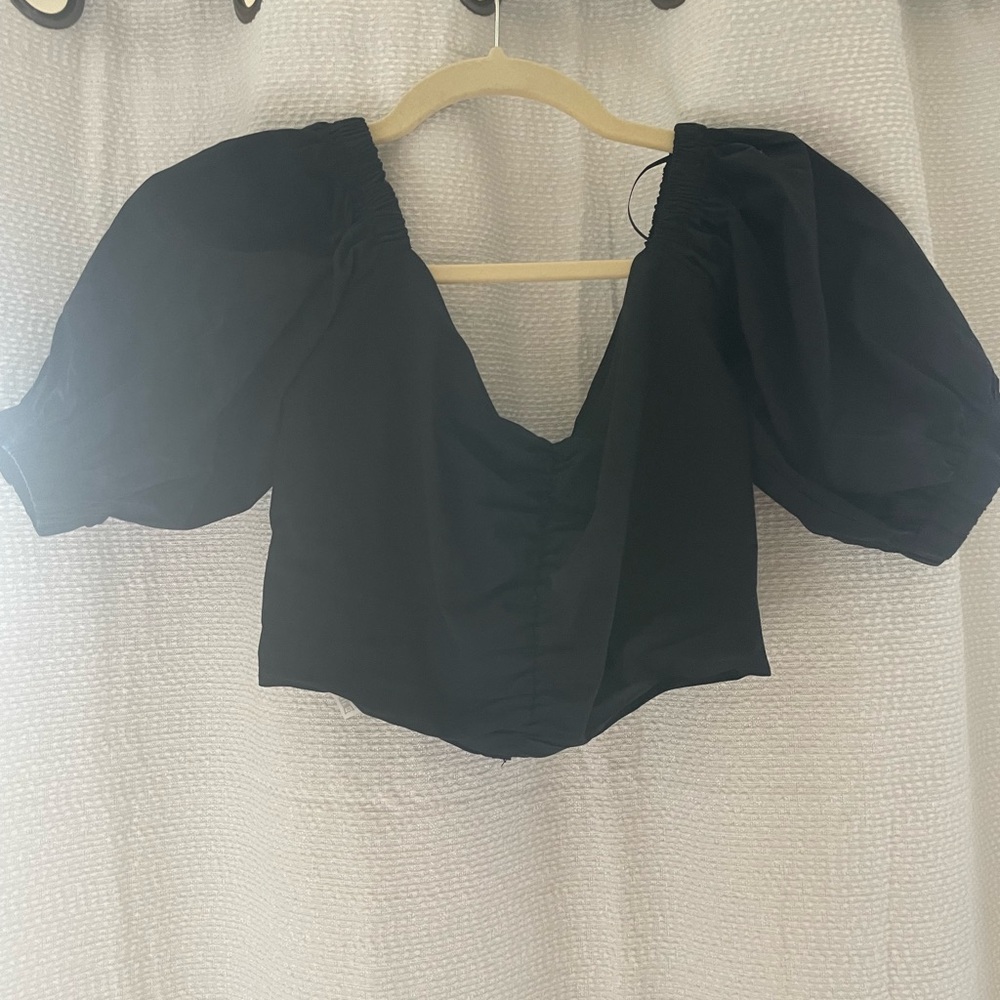 super romantic black mango top